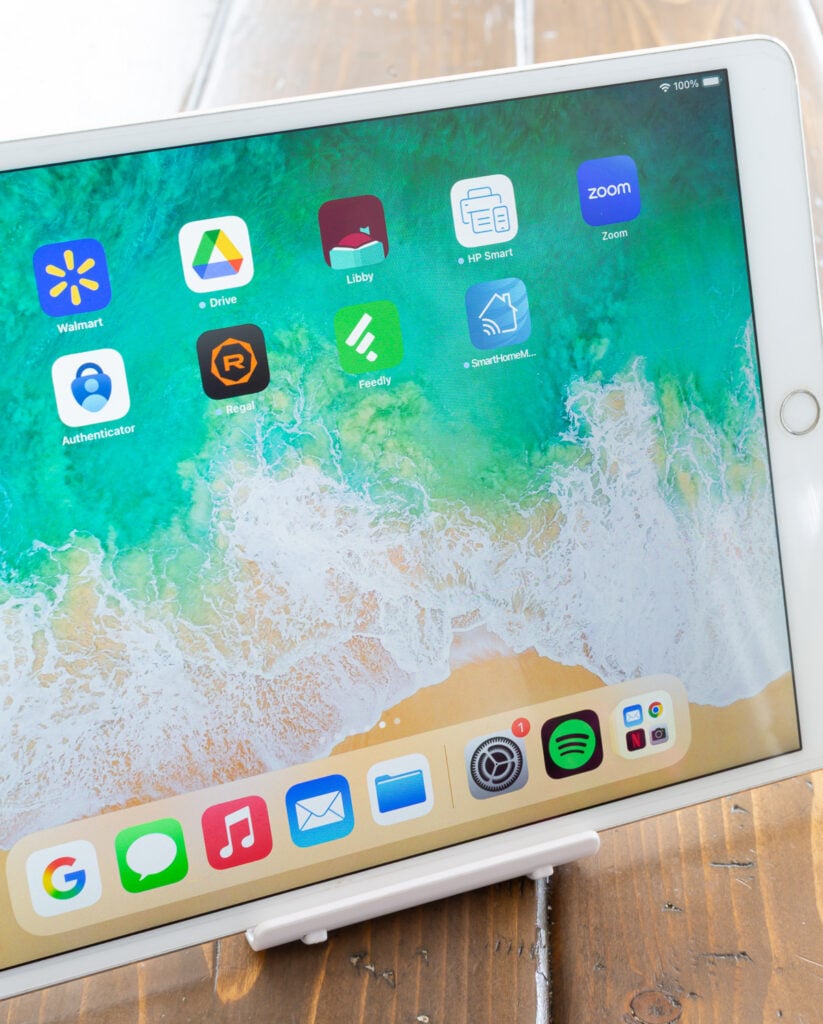 iPad showing apps on screen including the Libby app