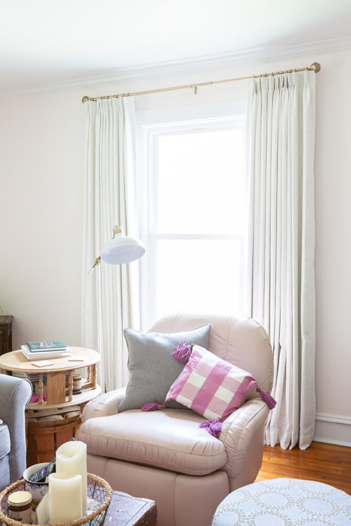 Ready-made TwoPages blackout lined drapes hanging from a single window.