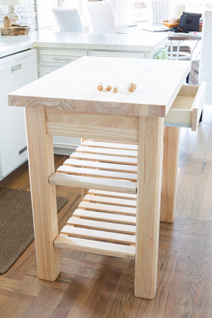 24 x 36 Wood kitchen island from Wayfair before painting
