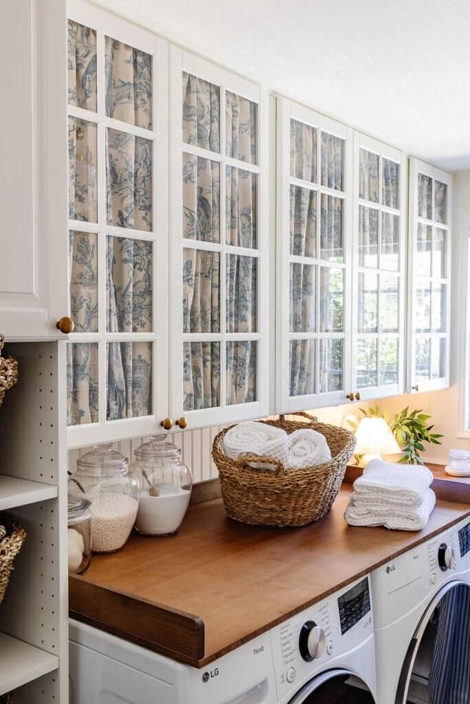 Glass-Cabinet-Fabric-Gathered-Curtains