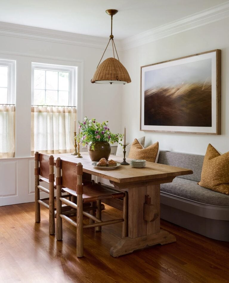 historic home dining area with a banquette