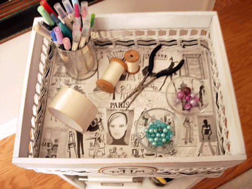 Storage Ideas - Craft Cart from Thrift Store finds