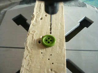 How to drill a hole in a button to make it into a napkin ring
