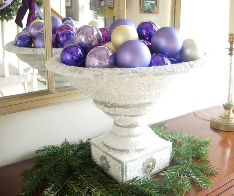 DIY ornament bowl centerpiece