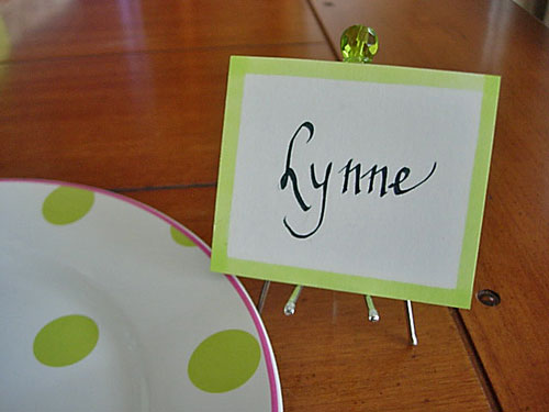 Drapery Hook made into a place card holder for a table setting
