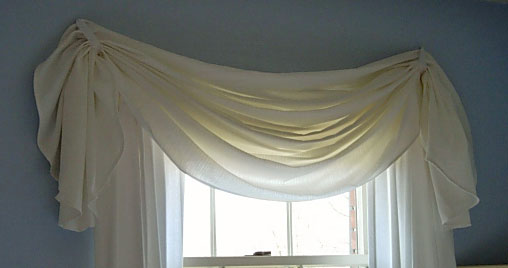DIY Tablecloth window valance 