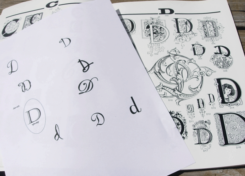 Printed monogram book to use to create jewelry
